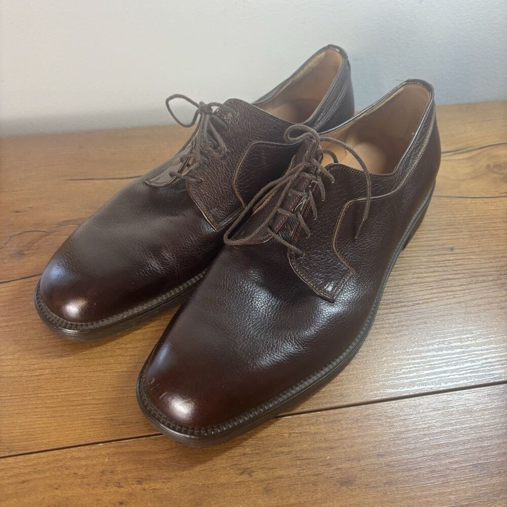 Salvatore Ferragamo Oxfords Men's Dress Shoes Brown Leather Size 8.5D Made Italy